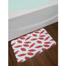 Modern Abstract Leaf Motif Bath Mat