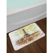 Eiffel Tower Skyline Bath Mat