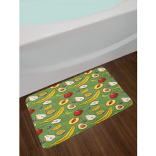 Avocado Apples Banana Lime Bath Mat