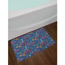 Hand Drawn Outer Space Bath Mat