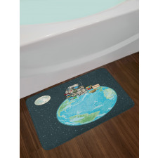 Spaceman Asking for Help Bath Mat