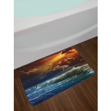 Ocean Wild Fire Waves Bath Mat