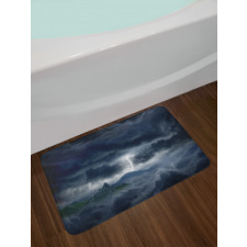 Stromy Sky over Mountains Bath Mat