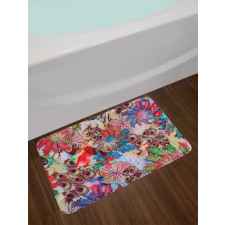 Peacock Feather Animal Bath Mat