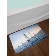 Racing Sport Sailboats Bath Mat