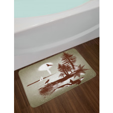 Grunge Whale Maritime Bath Mat