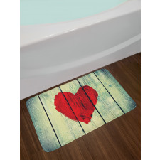 Heart Wooden Wall Bath Mat