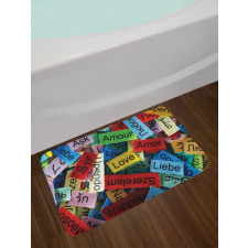 Words Composition Love Bath Mat