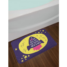 Rocket Space Moon Love Bath Mat