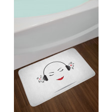 Lady Listening to Music Bath Mat