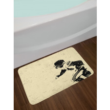 Rugby Player in Action Bath Mat