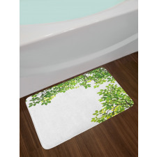 Fresh Branch with Leaves Bath Mat