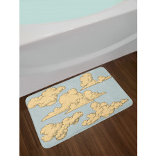 Cartoon Fluffy Clouds Art Bath Mat