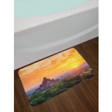 Building in Sunset Bath Mat