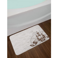 Priate Skull Compass Bath Mat