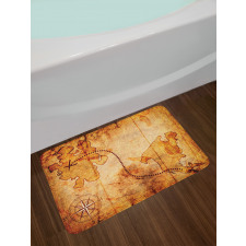 Treasure Map Compass Bath Mat