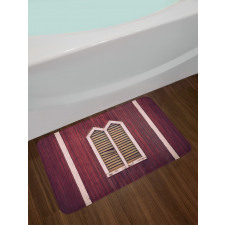 Retro Burgundy Shutters Bath Mat