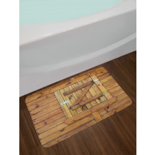 Grunge Wooden Shutters Bath Mat