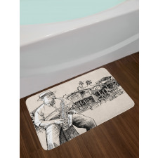 River Bank Palm Trees Bath Mat