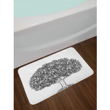 Engraved Style Apple Tree Bath Mat