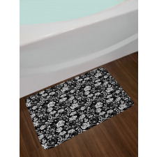 Roses on Swirling Stems Curl Bath Mat