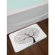 Colorful Leaves Surreal Tree Bath Mat