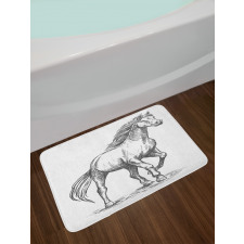 Sketchy Graphic of a Horse Bath Mat