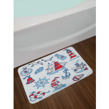 Cartoon Nautical Bath Mat