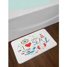 I Love Sea Words Bath Mat