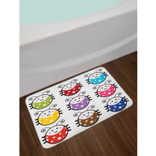 Smiling Ladybugs Set Bath Mat