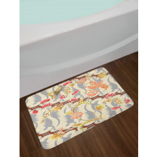 Flower Butterfly Spring Bath Mat