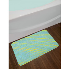 Yellow Floral Blossoms Leafy Bath Mat