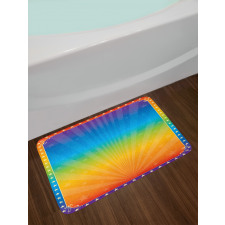 Retro Rainbow Colored Frame Bath Mat