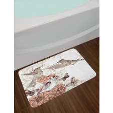 Birds Butterflies Art Bath Mat