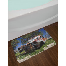 Old Abandoned Car USA Bath Mat