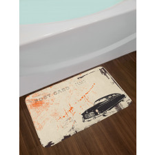 Old Fashioned Car Art Bath Mat