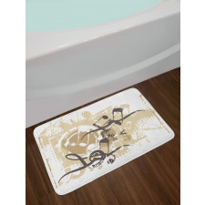 Treble Chef Halftone Motifs Bath Mat