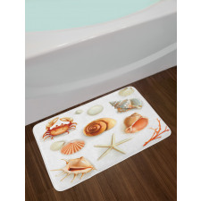 Seashells Marine Aquatic Bath Mat