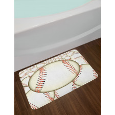 Baseball Ball Pattern Bath Mat