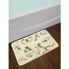 Soccer Players Artwork Bath Mat