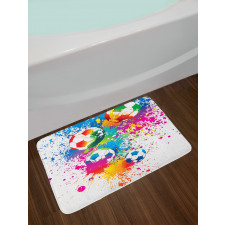 Colorful Splashes Balls Bath Mat