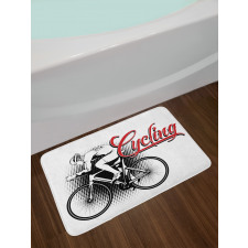 Cycling Man Sport Bike Bath Mat