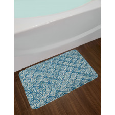 Blue Floral Pattern Bath Mat