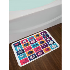 Bowling Collage Bath Mat