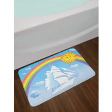 Motivational Ship Rainbow Bath Mat
