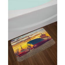 Big Ship at Sunset Bath Mat