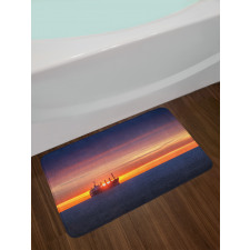 Sunrise over Sea Ship Bath Mat