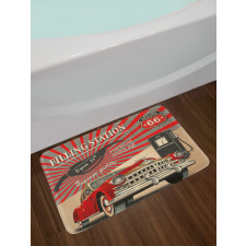 Retro Poster Effect Bath Mat