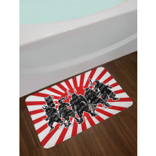 Samurai Ninja Retro Bath Mat