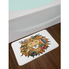 Lion with Flower Bath Mat